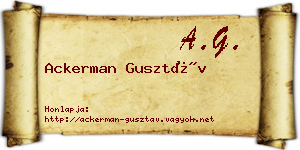 Ackerman Gusztáv névjegykártya