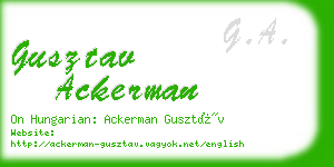 gusztav ackerman business card